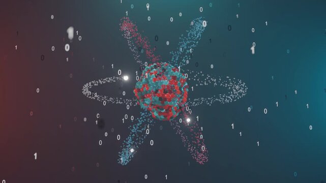 Abstract Quantum Computing Network with Interconnected Particles and Binary Numbers