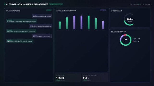 AI Chatbot Performance Dashboard Loop Animation