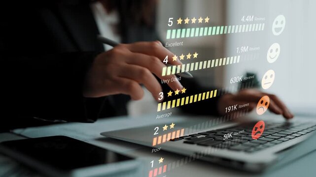 Businesswoman Evaluates Feedback Using Digital Tools on Laptop for Performance Assessment in Modern Office Environment. Entropy.
