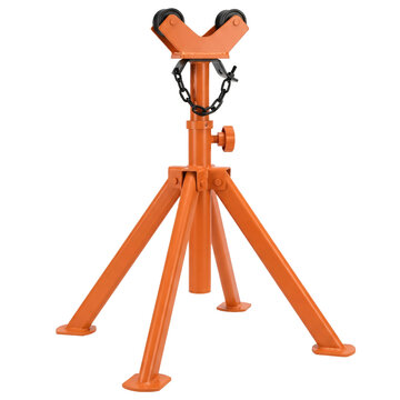 Orange pipe stand for workshop, isolated on transparent background