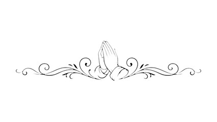 PNG Elegant praying hands illustration