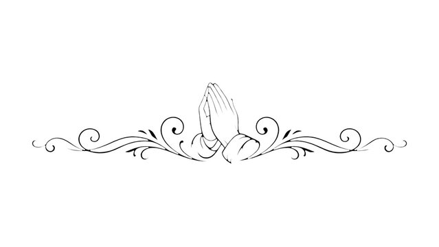 PNG Elegant praying hands illustration