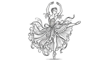 Elegant Ballerina Dancing Gracefully in Elaborate Dress © Same