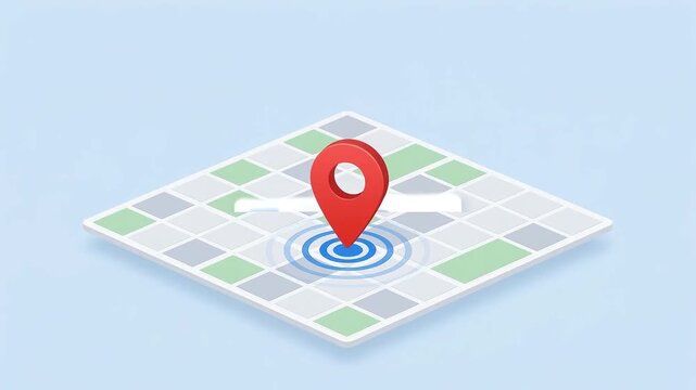 Isometric grid board displaying colorful tiles on blue background