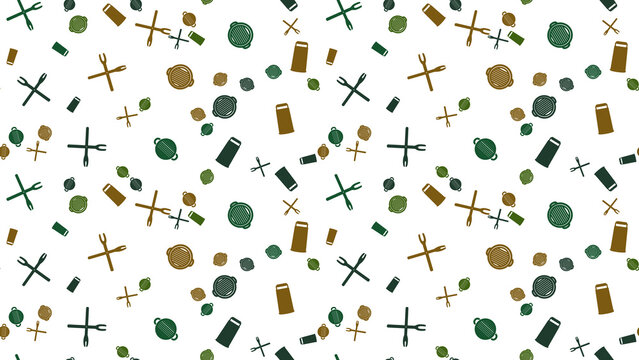 Cooking Utensils and Pots Pattern