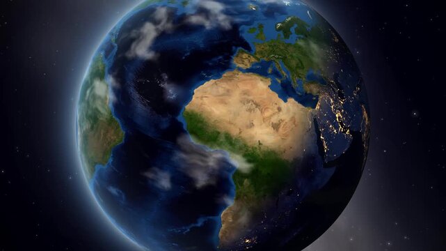 Earth Zoom In Animation to Wuhai City in Inner Mongolia China