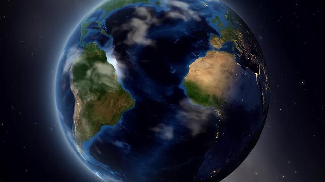 Earth Zoom In to Ca&Atilde;&sect;ador Brazil Satellite Animation