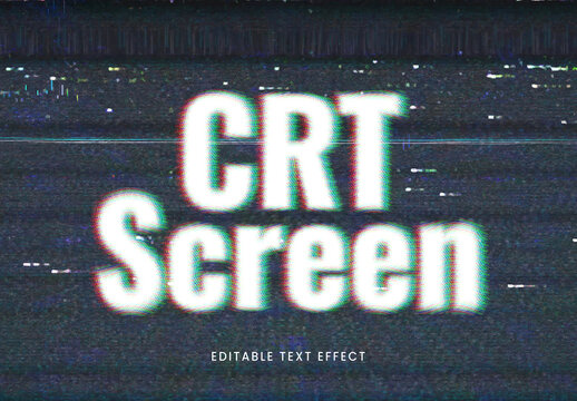 CRT Screen Glitch Glow Text Effect