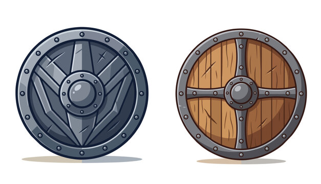 Set of Medieval Fantasy Shields in Metal and Wood Designs