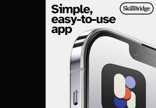 Simple App Mockup PSD With Sleek Smartphone Closeup And Modern Branding