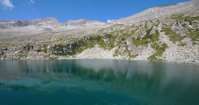  Summer landscape at the Mandrone glacial lake