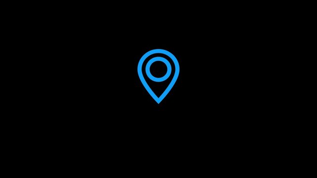 levitating location pin icon animation. Animation of location pin icon