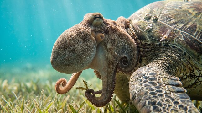 Fictional sea creature resembling a turtle with unique features underwater
