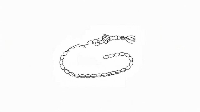 Continuous Line Drawing Animation of Traditional Islamic Prayer Beads Tasbih