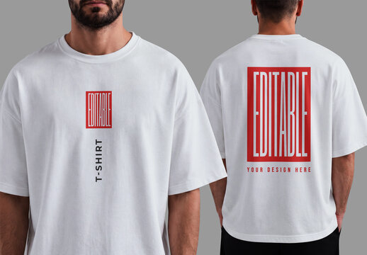 White T-Shirt Mockup Front and Back View