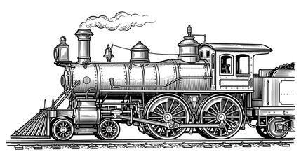 Vintage Steam Locomotive Isolated © frui