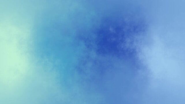 シアンとブルーのグラデーションにゆらめく雲と煙の爽やかなシームレスループ動画素材 / Refreshing cloud and smoke seamless loop abstract background in cyan and blue gradient