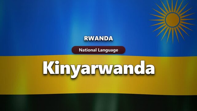 Rwanda national language kinyarwanda with waving flag background