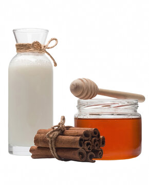 Fresh Milk Honey and Cinnamon Sticks Arrangement