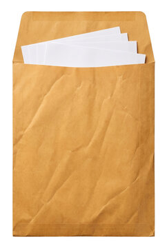 Open Brown Manila Envelope Containing White Sheets of Paper