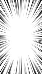 Intense vertical radial manga speed burst effect for mobile, high-contrast black and white comic book action lines, smartphone story background with converging radial lines © LeoOrigami