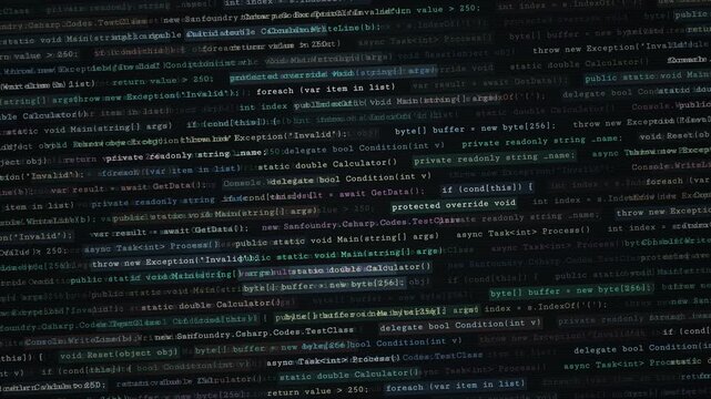 Colorful Programming Code Lines on Dark Screen