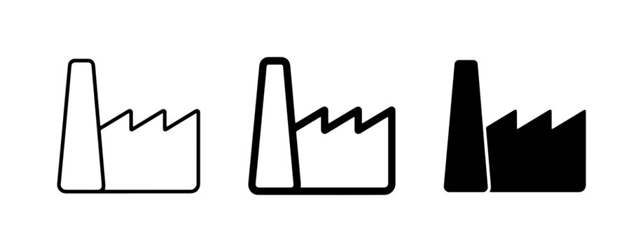 Factory icon glyph for industry and business