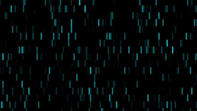 Cyberpunk digital matrix teal vertical pixel lines falling loop background