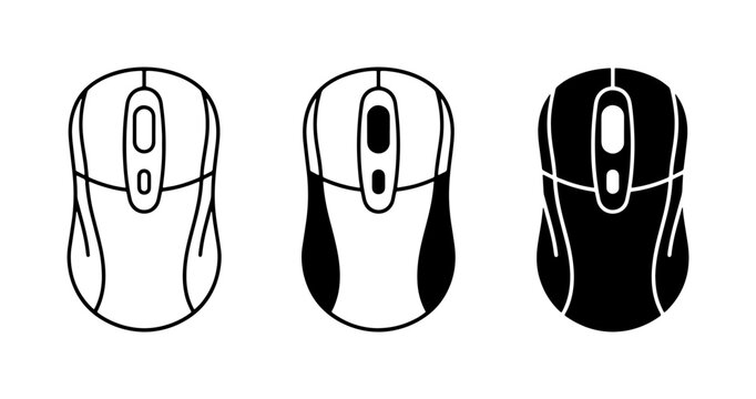Computer mouse icons set for app and web