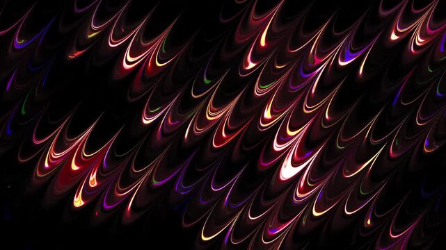 Spiky Dragon Scale - Colorful glowing iridescent liquid waves abstract motion loop background