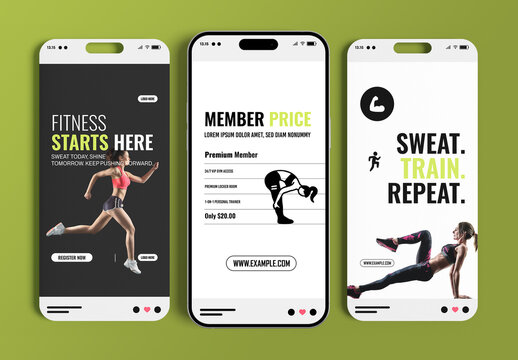 Fitness Gym Social Media Story Template Design