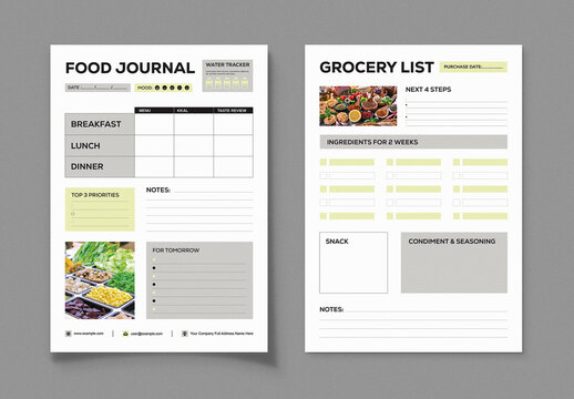 Healthy Meal Planner Layout