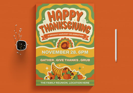 Happy Thanksgiving Day Celebration Flyer