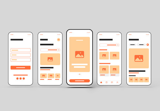 Minimal Mobile App UI Template with Clean Orange Interface