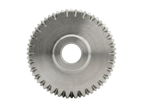 Close-up of a circular metal grinding wheel with serrated edge and central mounting hole.