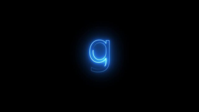 G &ndash; Neon Glowing Animated TEXT on Black Background
