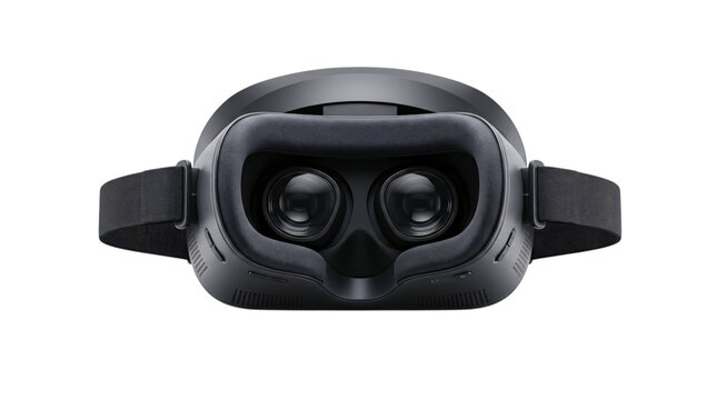 Black virtual reality vr headset isolated on transparent png