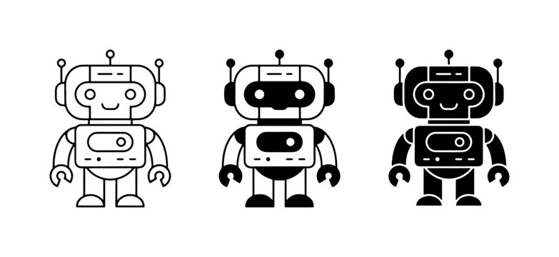 Robot icons set for logo or app