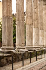 Columns of San Lorenzo, a group of ancient Roman ruins, consisting of sixteen tall Corinthian columns, Milan, Italy © Steve Lovegrove