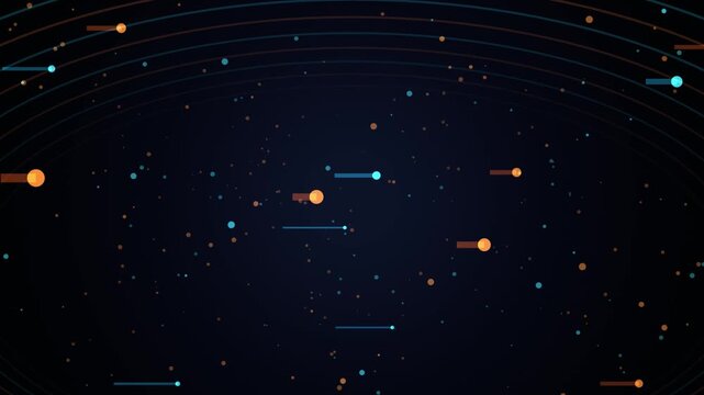 High-speed quantum light velocity motion loop featuring cyan and magenta photon streams rushing through a dark curved tunnel. Ideal background for technology promos, AI presentations, sci-fi intro seq