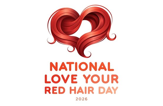 National love your red hair day celebration graphic featuring heart shape