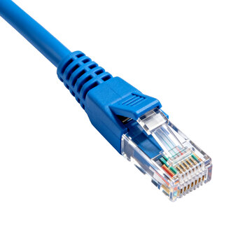 Blue Ethernet Network Cable with RJ45 Connector