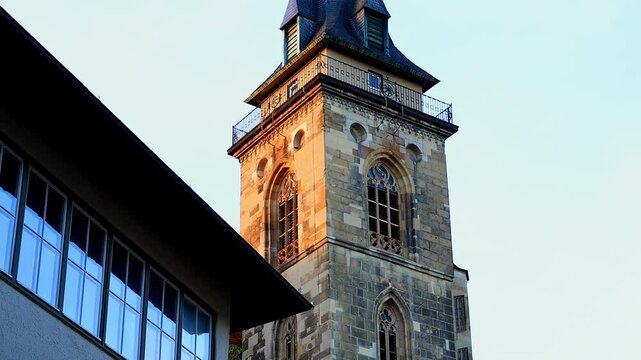 the center of stuttgart germany 4k video
