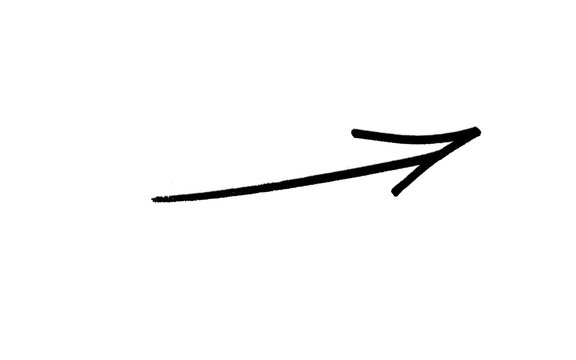 Single Black Hand Drawn Arrow Vector, Sketched Black Arrow Pointing Right, Minimalist Directional Symbol Element, Hand Drawn Highlight Arrow Icon for Business Presentation and Graphic Design