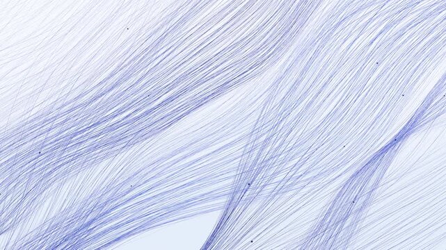 Seamless 4K Loop of Calm Blue Parallel Line Bands Rising Diagonally Over White