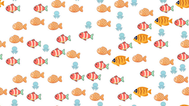 Cartoon Fish and Octopus Pattern