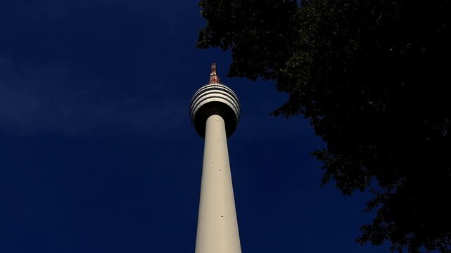 the famous tv tower of stuttgart germany 4k video