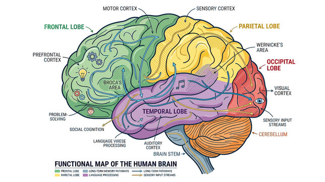 Functional Human Brain Map Isolated