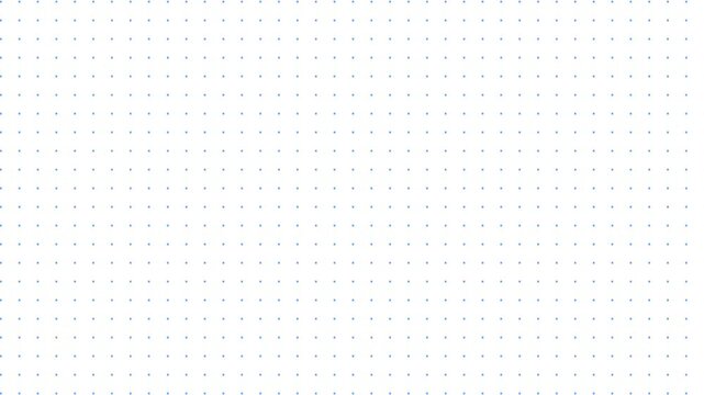 White background with flowing blue dot grid pattern motion graphics video. Dynamic geometric polka dot mesh animation for technology business and broadcast design. Seamless light backdrop illustration