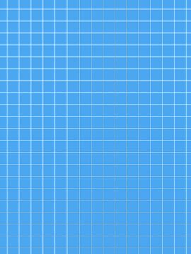Blue background with white grid line square pattern texture design. Clean geometric graph paper mesh layout for technology business and motion graphics background. Seamless flat vector illustration 